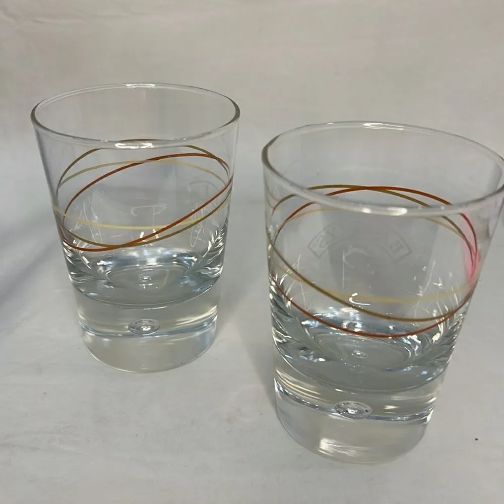 Baileys Rocks Glass 8 Oz Each 4 1/4 In Tall 3 In Round Set 2 Liquor Bar Cocktail